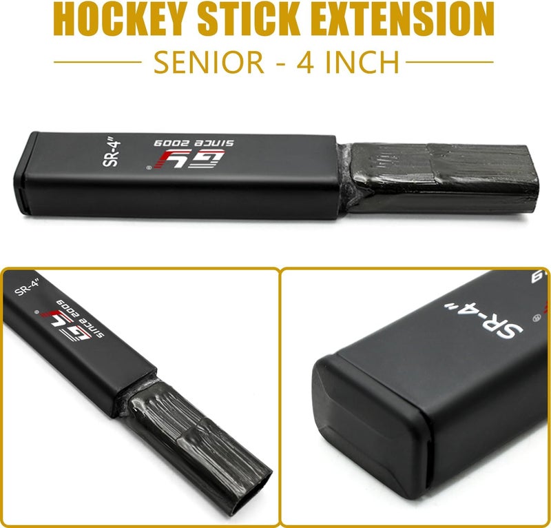 GY Hockey Stick Extension End Plug Junior -4" / Senior 2" & 4" – 100% Fiberglass with PVC Cap – Easy Heat-Activated Glue Installation Fits Composite & Traditional Ice Hockey Sticks - Image 4